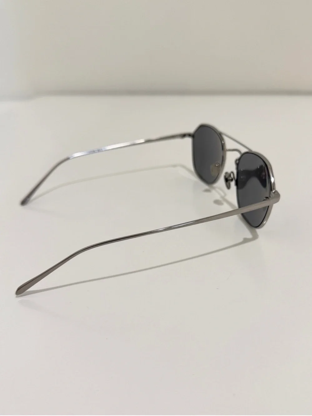 Linda Farrow Dante LFL977 Sunglasses 22K White Gold Aviator NIB Full Set